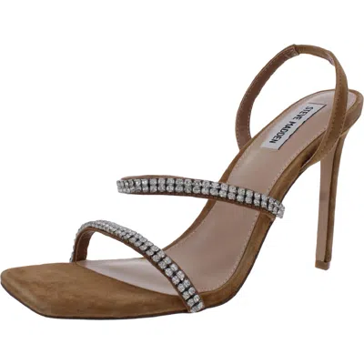 Steve Madden Grade R Womens Faux Leather Square Toe Heel Sandals In Brown