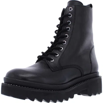 Steve Madden Graham Womens Leather Platform Ankle Boots In Black