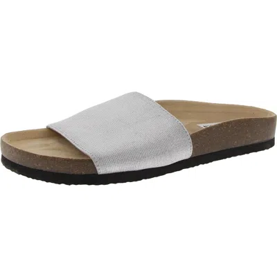 Steve Madden Gravity Womens Stretch Knit Slide Sandals In Silver