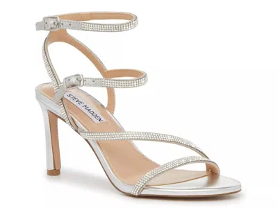 Steve Madden Graycen Sandals Women's Silver Metallic Stiletto Heel Gal2048