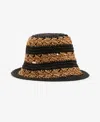 Steve Madden H-carly Striped Crochet Straw Bucket Hat