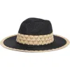 Steve Madden H-liza Braided Panama Hat In Black