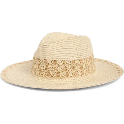 Steve Madden H-liza Braided Panama Hat In Natural