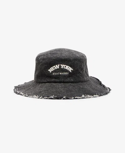 Steve Madden H-metro Denim Bucket Hat In Black