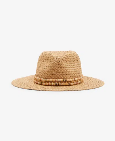 Steve Madden H-reina Lux Spectrum Shine-trim Panama Hat In Tan