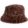 Steve Madden H-zoe Leopard Print Bucket Hat In Brown