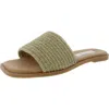 Steve Madden Habits Womens Woven Manmade Slide Sandals In Green