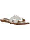 Steve Madden Hadyn Womens Leather Open Toe Slide Sandals In White