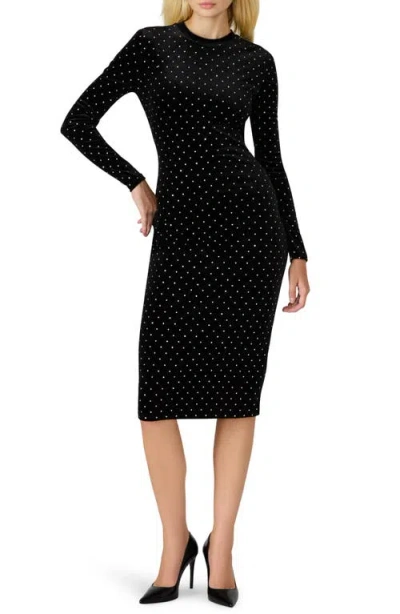 Steve Madden Women's Hailee Bodycon Midi Long Sleeves Dress In Black