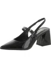 Steve Madden Hailsey Womens Patent Pointed Toe Slingback Heels In Black Patent