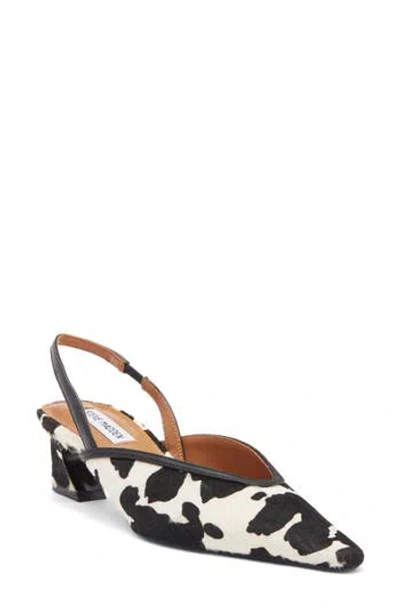 Steve Madden Haleigh Slingback Pump In Black/white Calf Hair