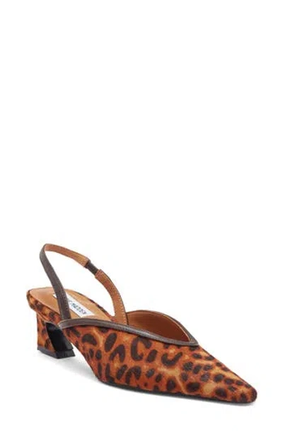 Steve Madden Haleigh Slingback Pump In Leopard Calf Hair