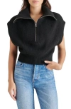 Steve Madden Women's Easton Stripe Cap-sleeve Sweater In Black