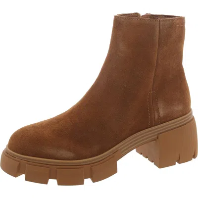 Steve Madden Halt Womens Suede Block Heel Ankle Boots In Multi