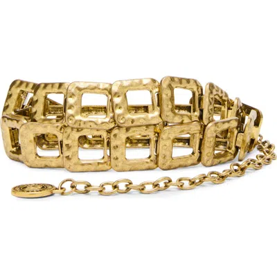 Steve Madden Hammered Square Link Chain Belt In Oeb