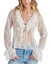 Steve Madden Hamptons Ruffle Lace Top In Antique