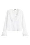 Steve Madden Hamptons Ruffle Lace Top In Antique