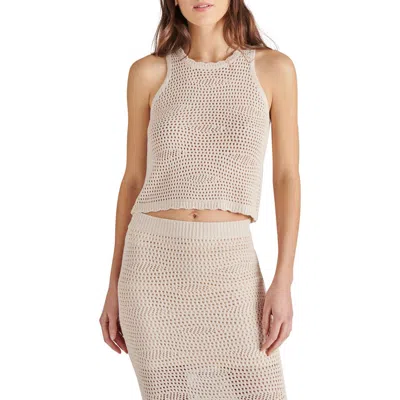 Steve Madden Hannah Open Stitch Sweater Tank In Brown