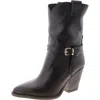 Steve Madden Hardy Womens Buckle Pointed Toe Booties In Brown