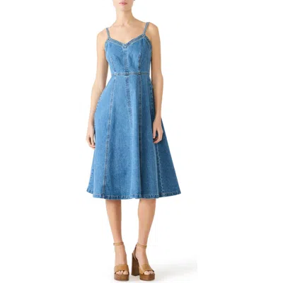 Steve Madden Harley Denim A-line Dress In Blue