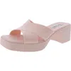 Steve Madden Harley Womens Padded Insole Patent Slide Sandals In Gold