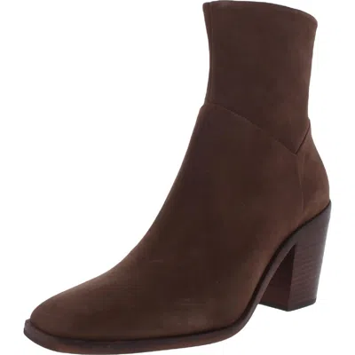 Steve Madden Harmen Womens Zipper Square Toe Ankle Boots In Brown