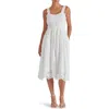 Steve Madden Harmony Eyelet Embroidered Cotton Midi Dress In White