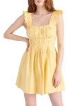 Steve Madden Harmony Pintuck Minidress In Yellow