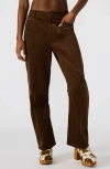 Steve Madden Hart Straight Leg Corduroy Pants In Brown