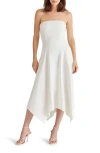 Steve Madden Harvey Strapless Midi Dress In White