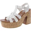 Steve Madden Hawaii Womens Woven Faux Leather Platform Sandals In White