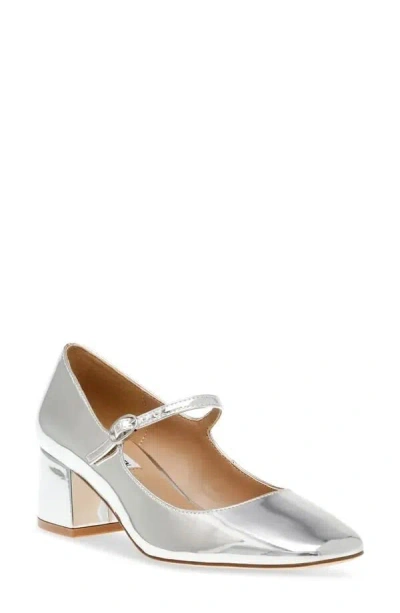 Steve Madden Hawke Hawk02s1 Mary Jane Women Silver Block Heel Shoes Zpo3889 In Multi