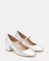Steve Madden Hawke Hawk02s1 Mary Jane Women Silver Block Heel Shoes Zpo3889 In Multi