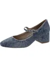 Steve Madden Hawke Womens Denim Square Toe Mary Jane Heels In Multi