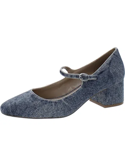 Steve Madden Hawke Womens Denim Square Toe Mary Jane Heels In Multi