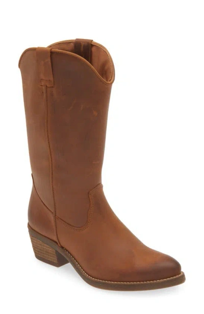 Steve Madden Haylyn Pointed Toe Western Boot In Brown Leather