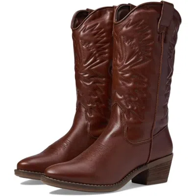 Steve Madden Hayward Hayw01s1-200 Women's Brown Leather Western Boots Jobb1665