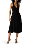 Steve Madden Hazel Halter Midi Dress In Black
