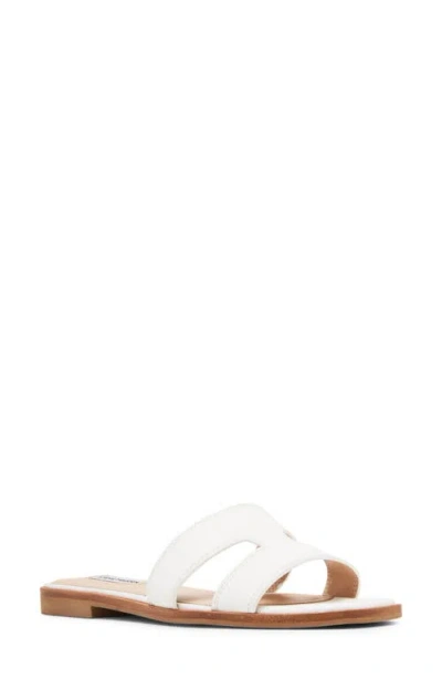 Steve Madden Hazel Slide Sandal In White Leather
