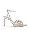 Steve Madden Kailyn-r Rhinestone-embellished Faux-leather Heeled Sandals In Silver