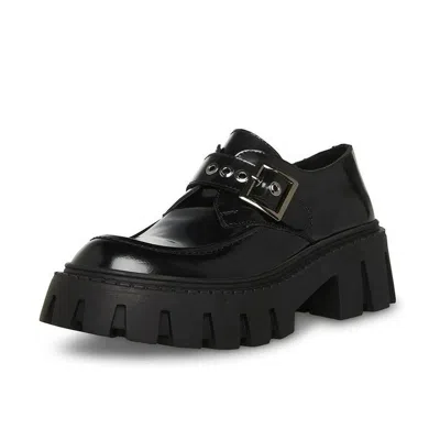 Steve Madden Henna Flat Women's 9 Black Adjustable Buckle Loafers Shoes Zpo3229