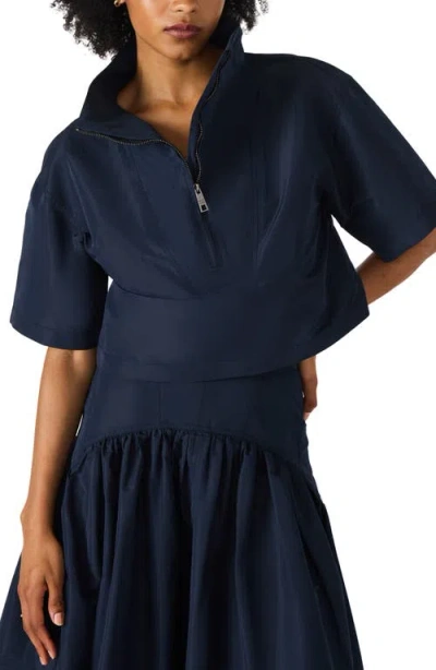 Steve Madden Henri Half Zip Top In Blue