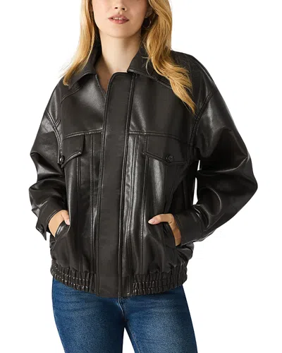 Steve Madden Henson Faux Leather Jacket In Black