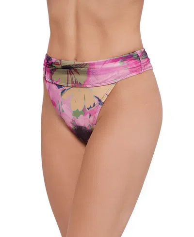 Steve Madden High Leg High Waist With Ruched Band Bottom In Multi