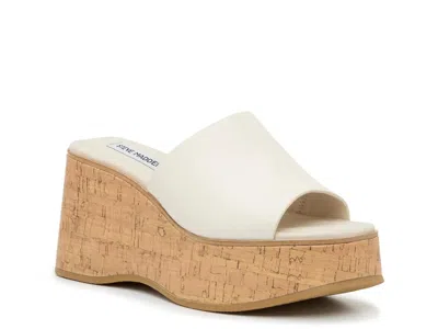 Steve Madden Hillarie Wedge Sandal In White