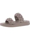 Steve Madden Hillary Braided Platform Slide Sandal In Grey