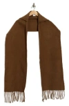 Steve Madden Hooded Scarf In Brown