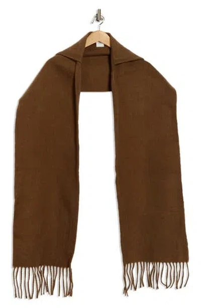Steve Madden Hooded Scarf In Brown