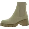 Steve Madden Hutch Womens Suede Lugged Sole Chelsea Boots In Beige