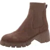 Steve Madden Hutch Womens Suede Lugged Sole Chelsea Boots In Brown